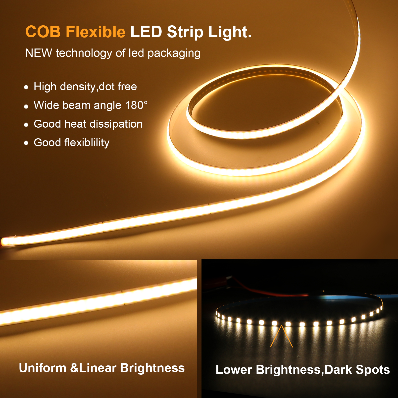 5V USB LED COB Light Strip Tou - đánh giá và giá Ambient Light Strip Tv