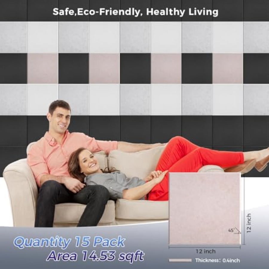 15 pcs 165dtex Microfiber Acou - đánh giá và giá Acoustic Foam Panel