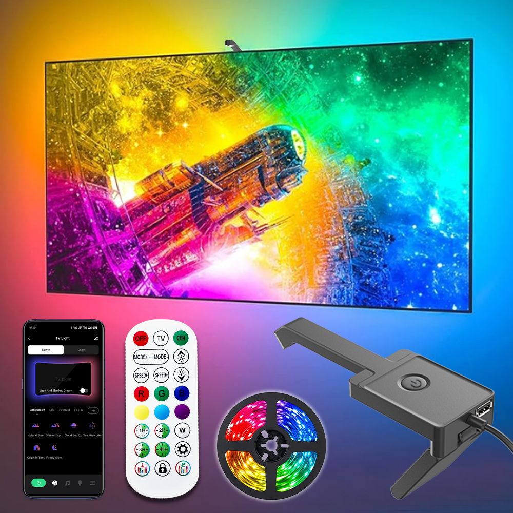 Wiscolor RGBIC LED TV Backligh - đánh giá và giá Ambient Light Strip Tv