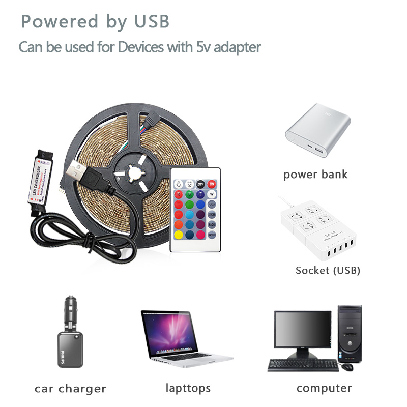 5050 RGB USB LED Strip Lights  - đánh giá và giá Ambient Light Strip Tv