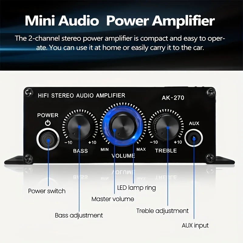 AK-270 400W Mini Power Amplifi - đánh giá và giá Home Cinema Compact