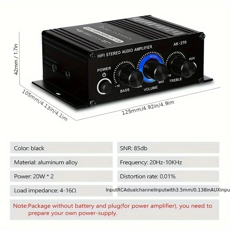AK-270 400W Mini Power Amplifi - đánh giá và giá Home Cinema Compact
